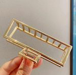 Заколка Краб для волос. Металл. Цвет Золото. Квадратная. Усиленная.Для длиных волос