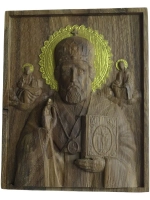 Освященная Икона Николая Угодника Чудотворца из дуба