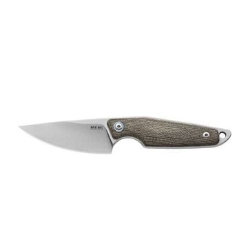 Нож фикс."MAKRO1", ст.Bohler M390,кл.StoneWash, рук.зелен.микарта,отверст.д/темл.,черн.кож.чехол на магните