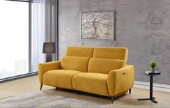 Диван-реклайнер с электроприводом Jasper, 200 см, желтый