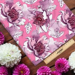 Ткань флис раскрывшиеся цветы