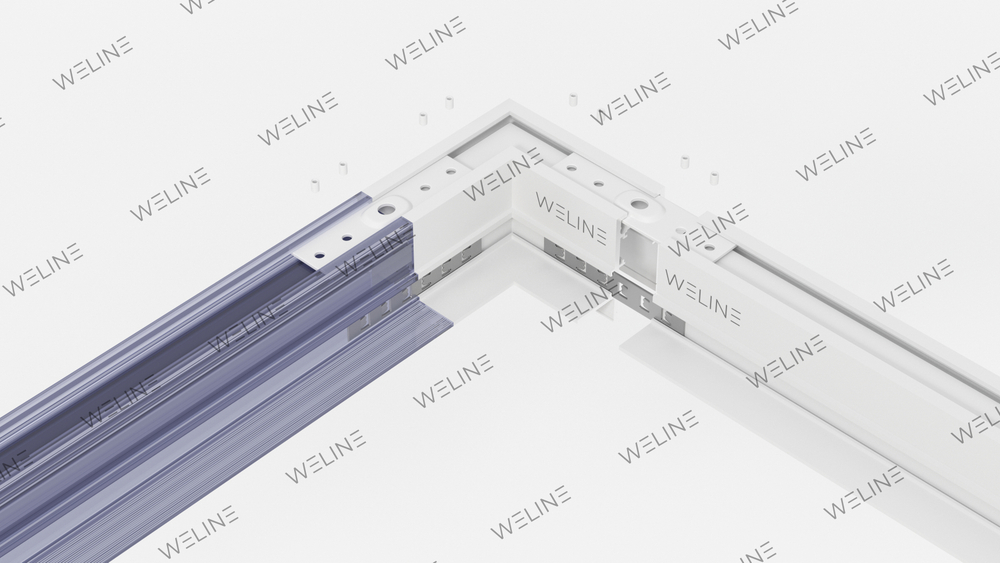 Соединитель угловой горизонтальный для трека "Weline Встраиваемый"