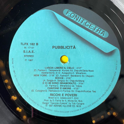 Винтажная виниловая пластинка LP Ricchi E Poveri Богатые и Бедные Pubblicita (Italy 1987)