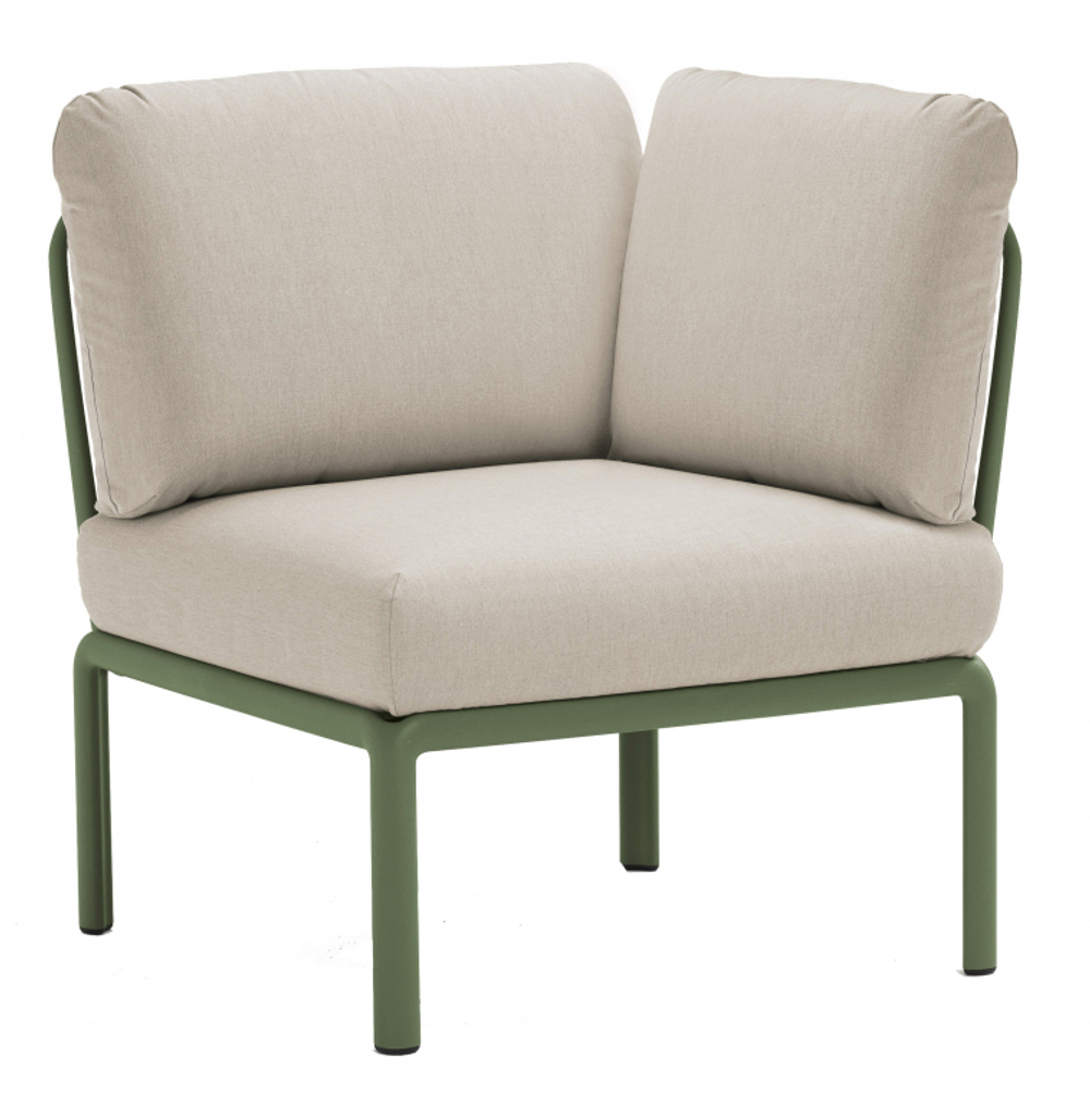 Модуль угловой пластиковый с подушками Nardi Komodo Elemento Angolo, агава, панама