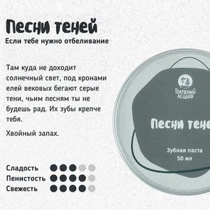 Зубная паста Голодный Леший "Песни теней", Refill 100 мл (уценка)