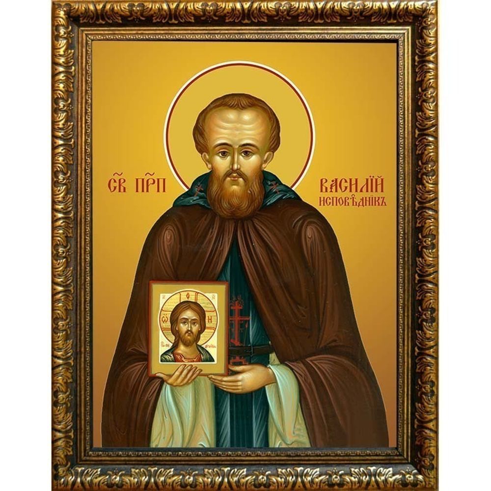 Василий Декаполит преподобный. Икона на холсте.