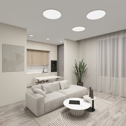 DK6522-WH Накладной светильник THIN, IP40, 36W, 3000K/4000K/6500K, переключатель цветовой температуры на корпусе, белый, полимер