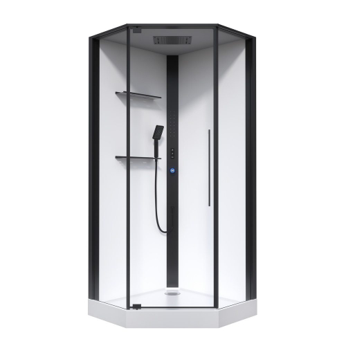 Душевая кабина Black&White Galaxy 100х100 см G8036 черный профиль, стекло прозрачное