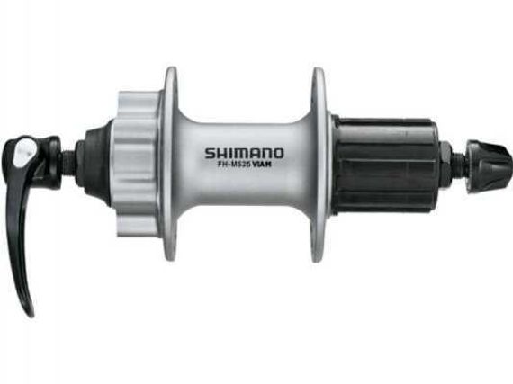 Втулка задн. Deore, M525A, 36 отв, 8/9ск, QR, 6-болт, сереб. лого Shimano