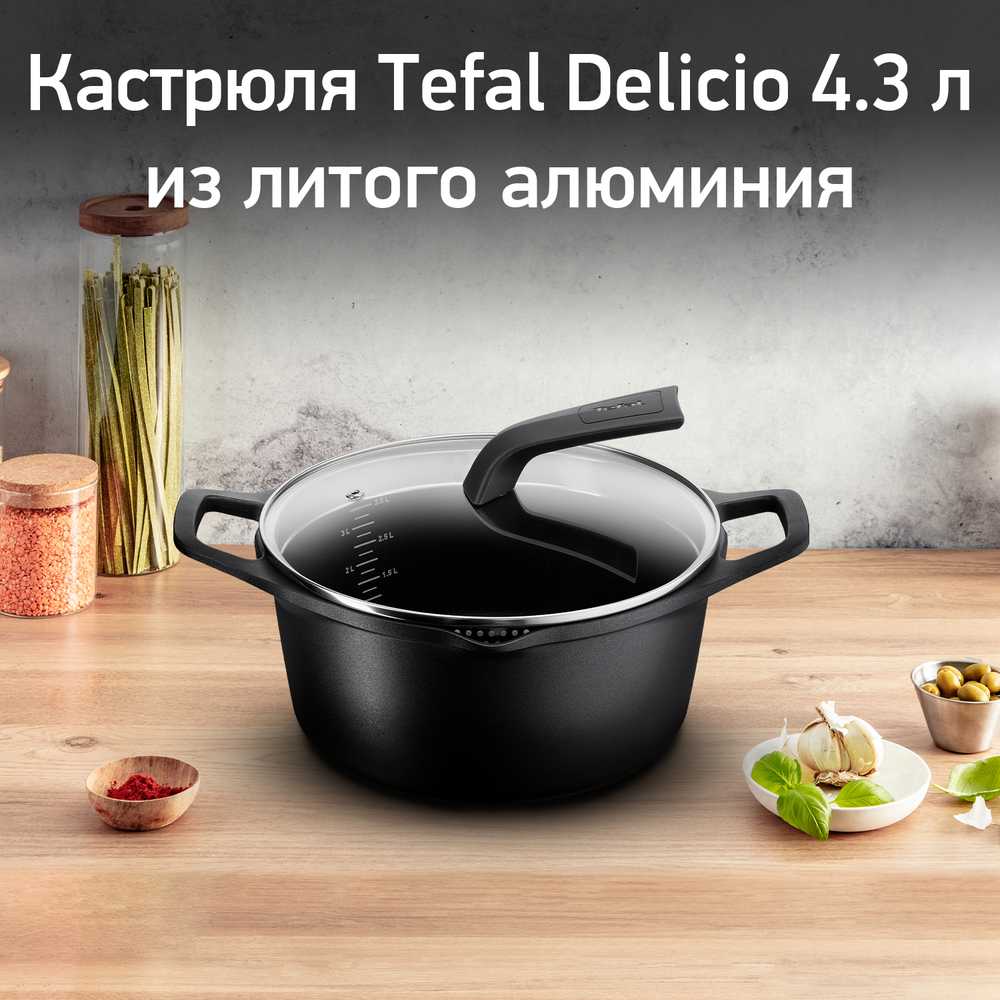 Кастрюля с крышкой Tefal Delicio 4.3 л 24 см E2324674