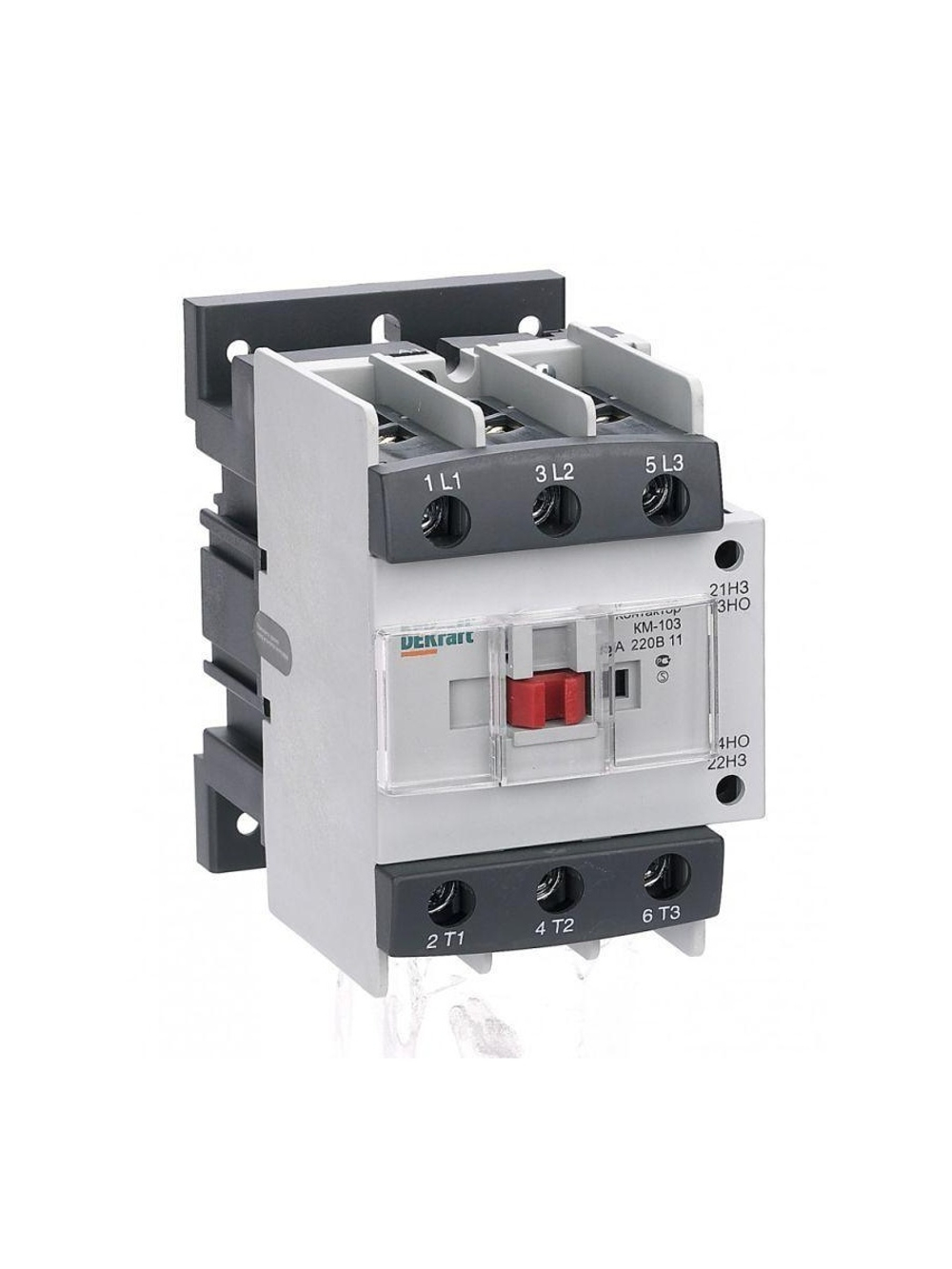 Контактор КМ-103 95А кат. 220В AC 1НО+1НЗ AC-3 DEKraft 22148DEK