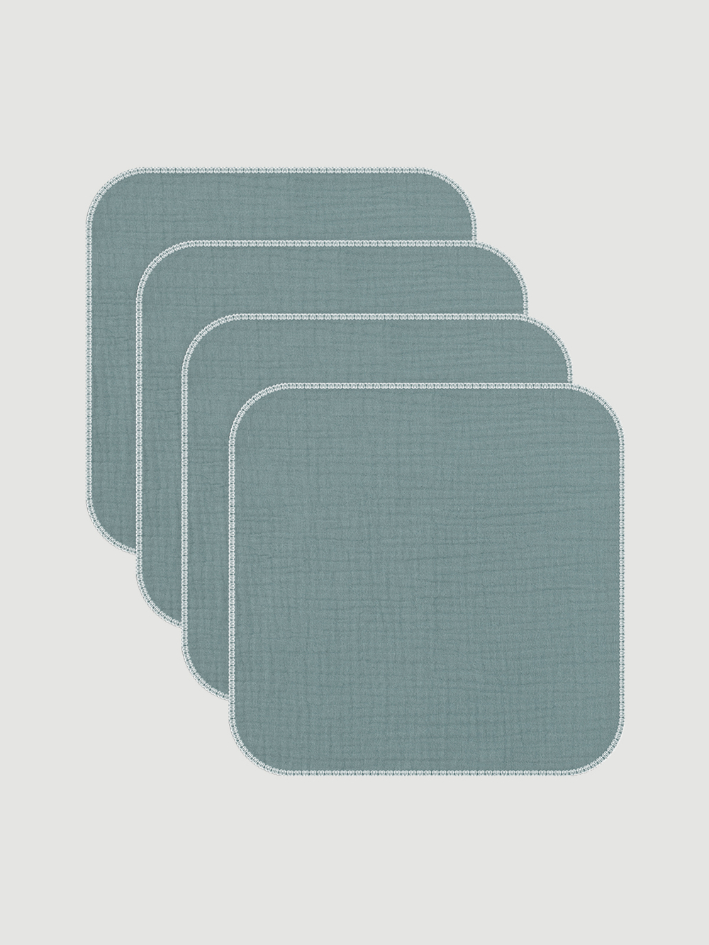 Сет из 4х муслиновых салфеток Mjölk Gray Blue