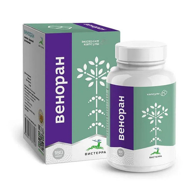 Веноран, для терапии варикозного расширения вен, "Вистерра", 180 капсул