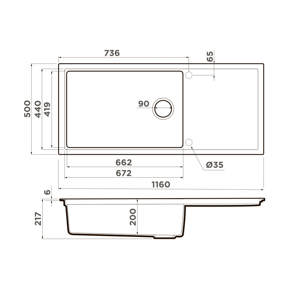Кухонная мойка Sintesi 116-GB Artceramic/графит 4997120