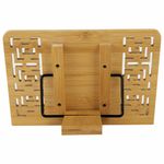 Подставка для книг и планшетов бамбуковая резная BRAUBERG, 28х20 см, регулируемый угол, 237897