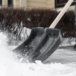 Лопата для уборки снега пластиковая, 380х385х1420 мм, оцинк. планка, деревянный черенок