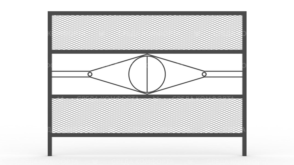 Забор из сетки рабицы ZBR0172