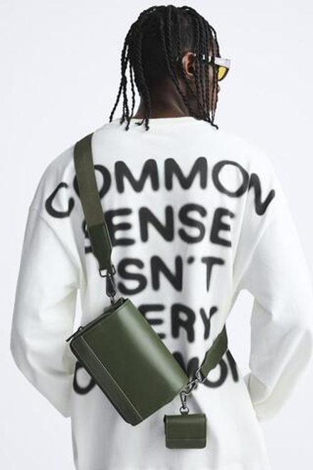 ZARA КОМБИНИРОВАННАЯ СУМКА С КОШЕЛЬКОМ ДЛЯ МОНЕТ, ЗЕЛЕНЫЙ