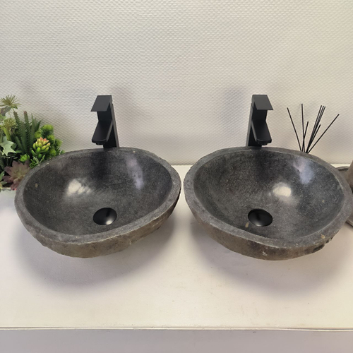 Раковина из речного камня ПАРА! RS-63700 43*40*15 2шт 0126
