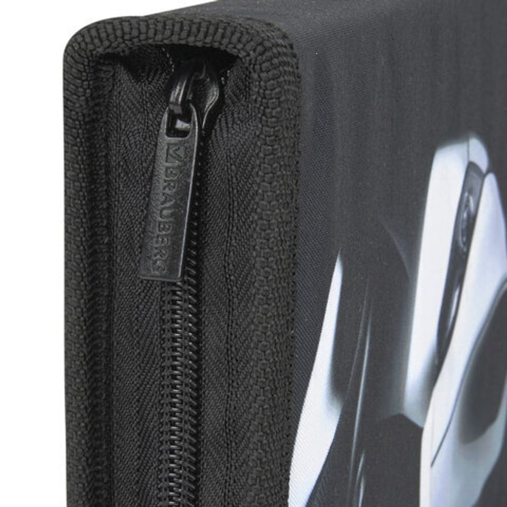 Пенал BRAUBERG с наполнением, 1 отделение, 1 откидная планка, 24 предмета, полиэстер, 21х14 см, "Fast car", 270724