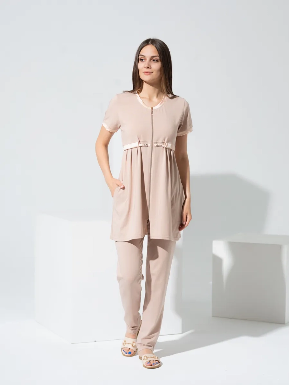 Комплект брючный для беременных туника со штанами