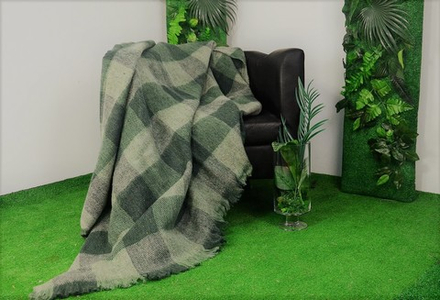 Плед шерстяной с кисточками ОП-400