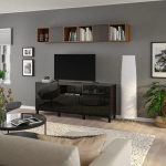 Тумба для ТВ - IKEA BESTÅ/BESTA/EKET, 210x42x220 см, серый, Бесто/Экет ИКЕА