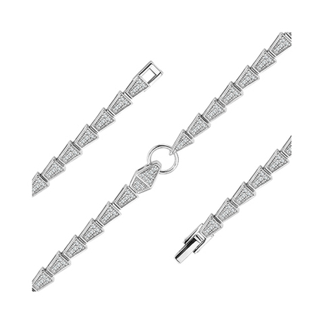 Браслет из серебра с фианитами