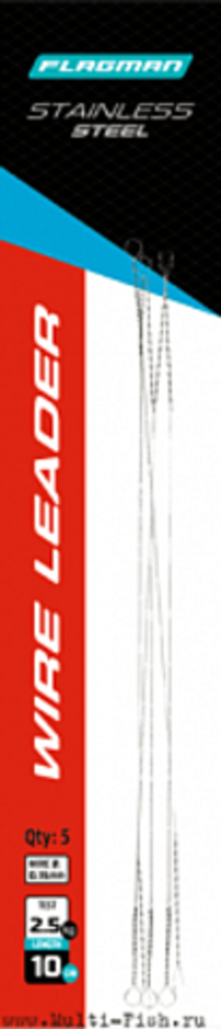 FLAGMAN Поводок скрутка  Wire Leader стальной 9кг 30см 0,30мм 5шт