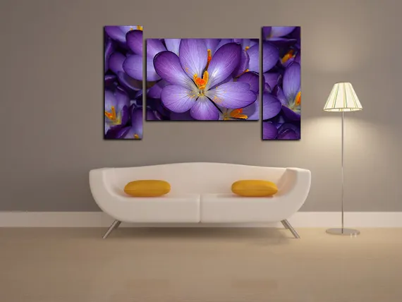 Модульная картина "Сиреневые цветы"