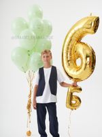 Шары с цифрой 6 и тетрадями на 1 сентября для ученика