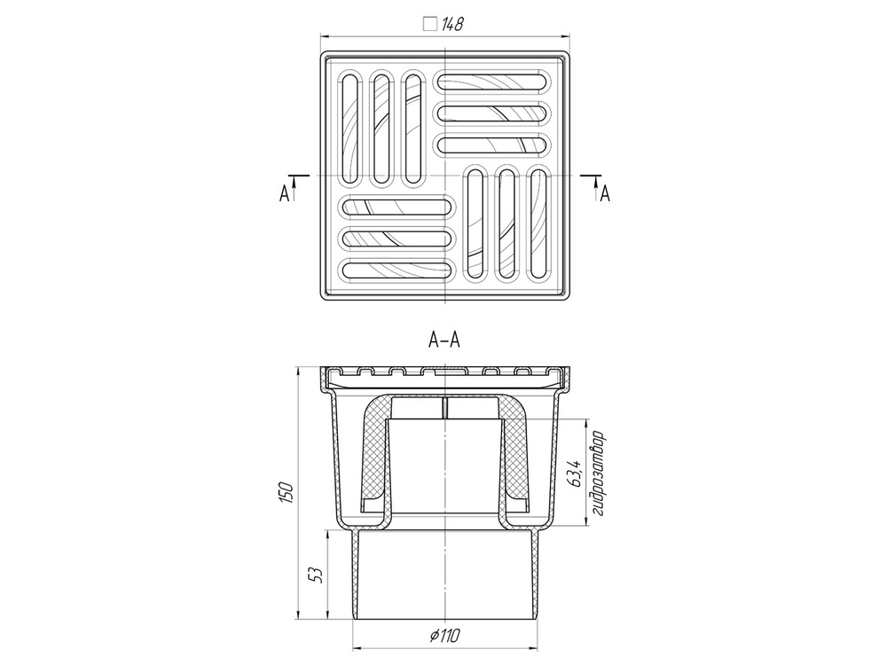ТРАП ВЕРТИКАЛЬНЫЙ 110 РЕШЕТКА НЕРЖ/СТАЛЬ 15Х15 ТА1212