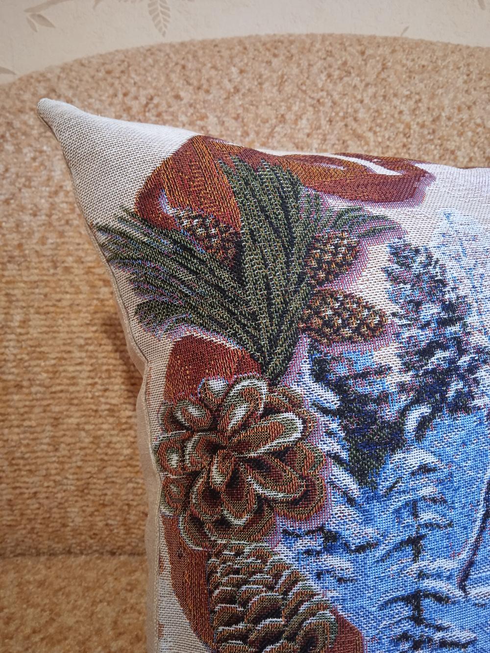 Декоративный гобеленовый чехол для интерьерной подушки Зима 38*38