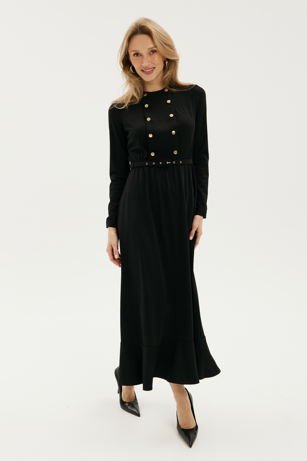 Платье длинное черное