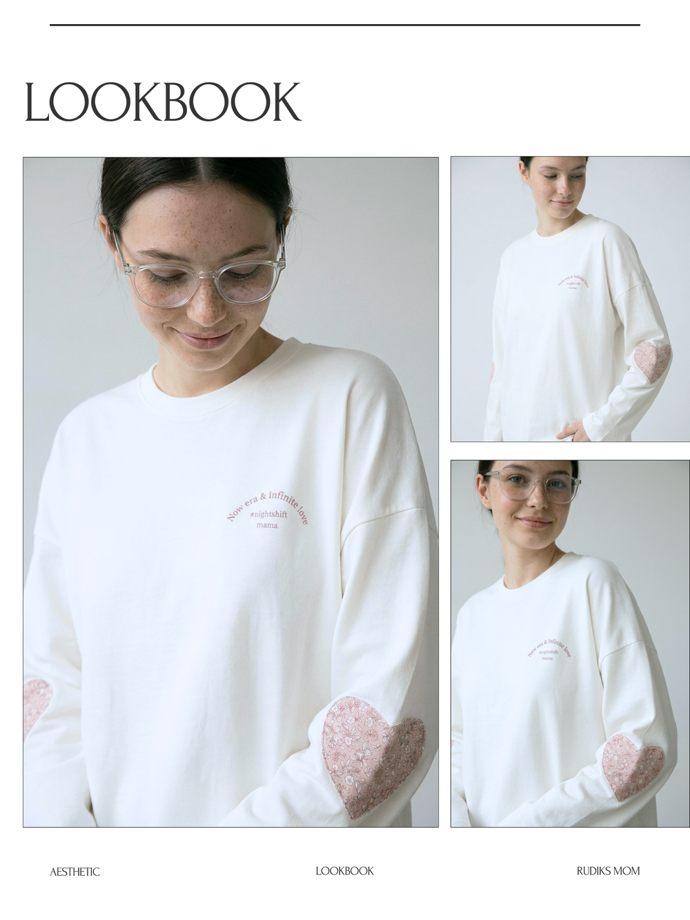 Лонгслив оверсайз женский молочный Розовое Поле