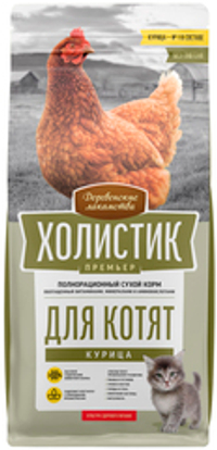Деревенские лакомства 10кг Сухой корм для котят Курица