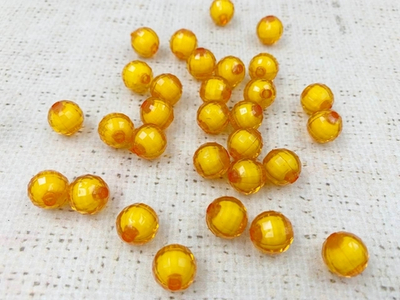 Бусины круглые пришивные акриловые, d 12 мм, тёмно-жёлтый