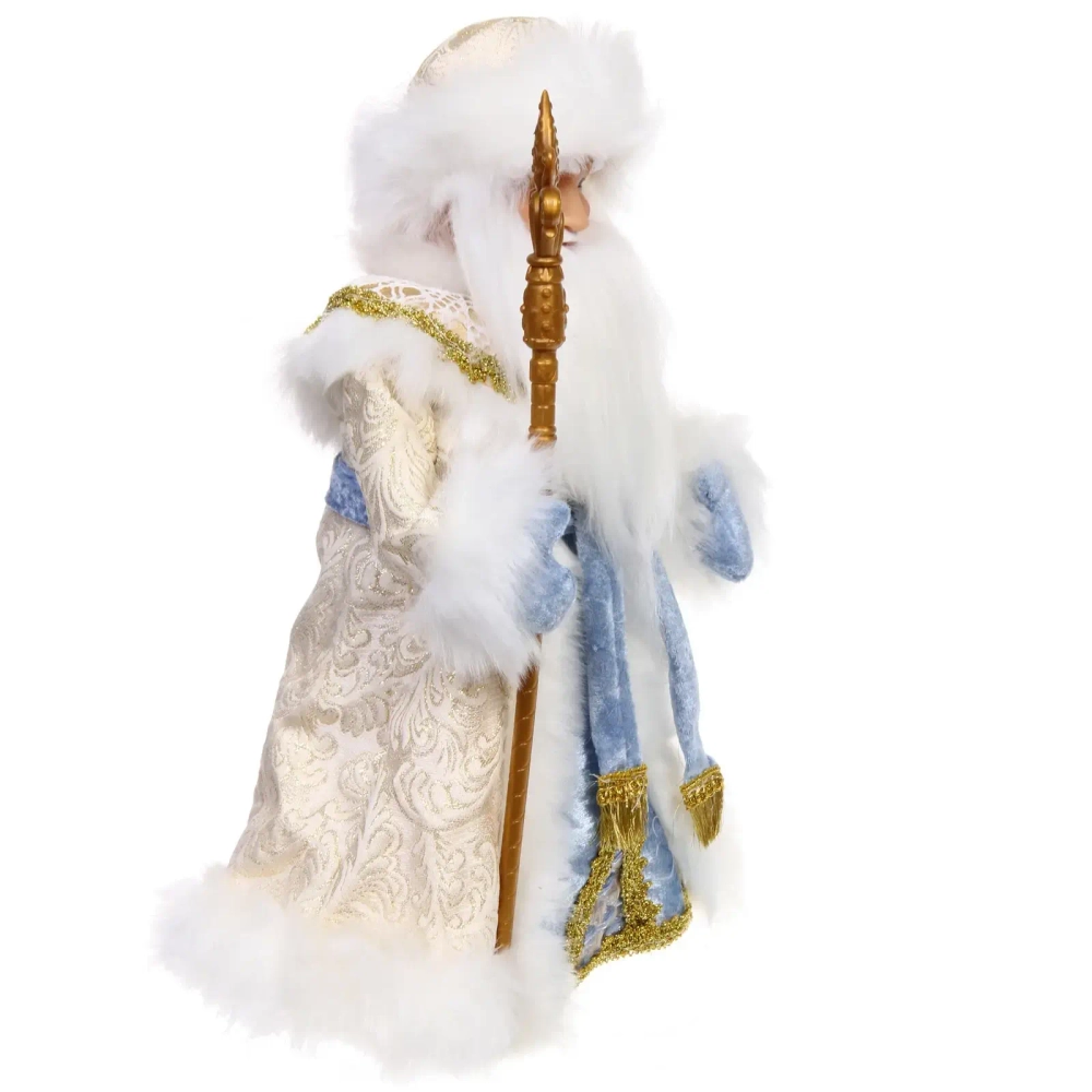 Дед Мороз «Сказка» 40 см в голубой шубке