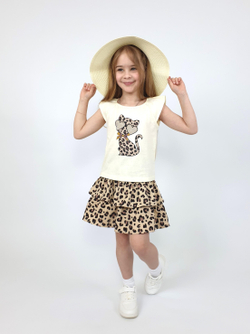 02-126-4 Комплект для девочки (футболка+ юбка)