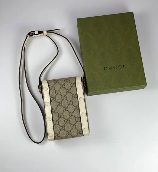 Мини-сумка женская Gucci Horsebit 1955 белый