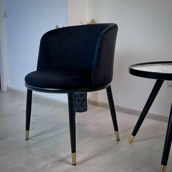 Стул Cooper черный велюр с черными ножками