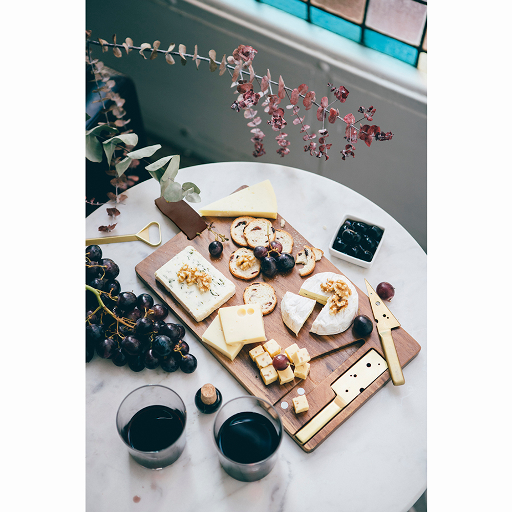 Доска для нарезки сыра + 2 ножа cheeseporn