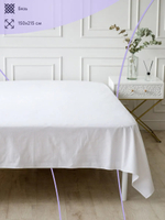 Простыня однотонная белая 1,5 спальная 150х215 см бязь