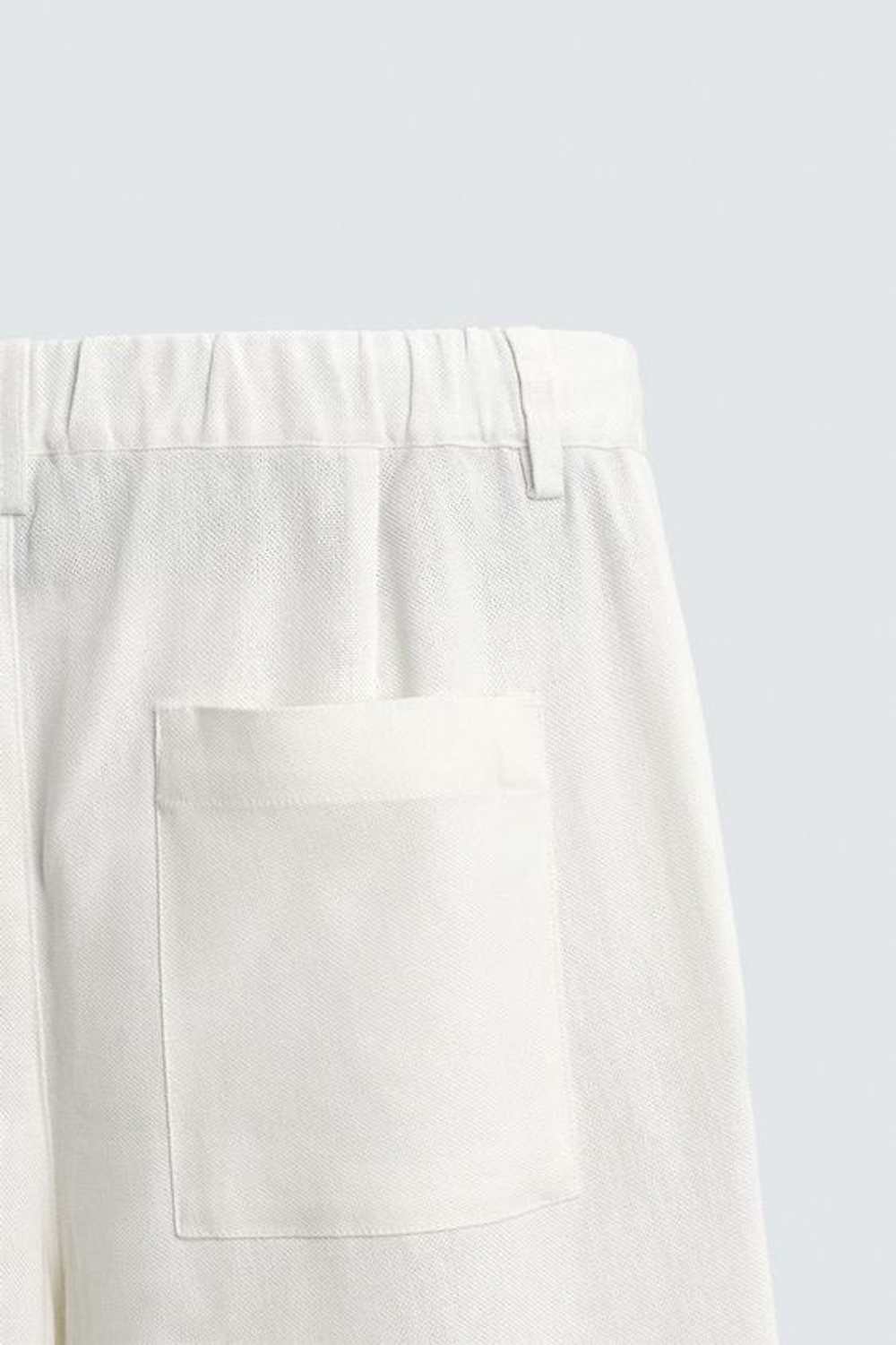 ZARA БРЮКИ RELAXED FIT ИЗ ВИСКОЗЫ И КОНОПЛИ, ЖЕЛТОВАТО-БЕЛЫЙ