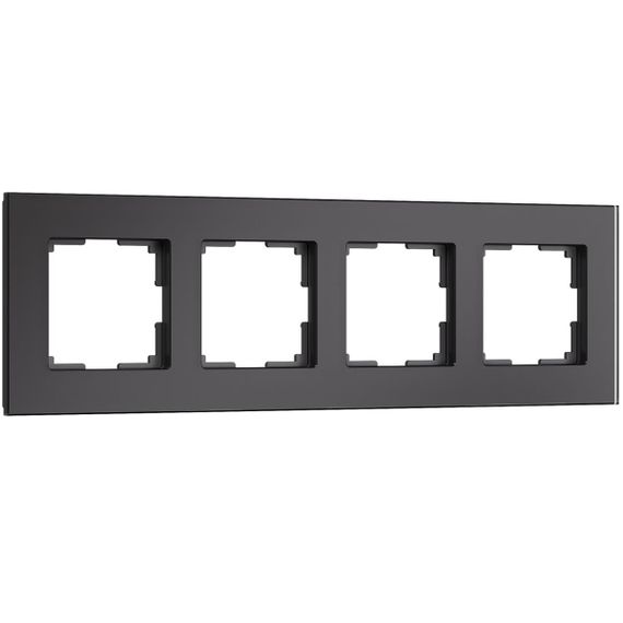 Рамка Werkel Senso на 4 поста черный, стекло soft-touch W0043108 4690389200496
