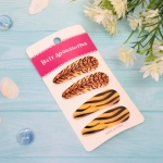 Зажимы для волос 4шт «Collection School», тигровый принт, 5,2*1,7см