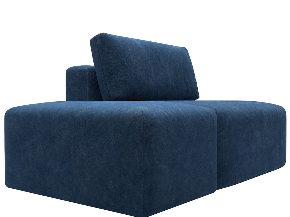 Модули диван и пуф Лига-060 НПБ, BRUT 11 синий, Велюр, 129605