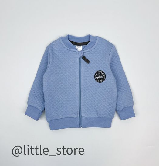 Толстовка из капитония "Быстрые машинки" серо-голубая