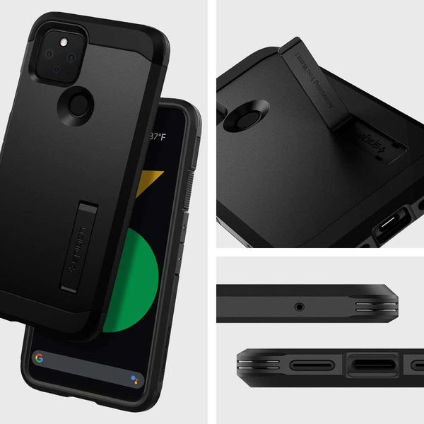 Чехол Spigen Tough Armor Designed для Google Pixel 5 Case (2020) - Black