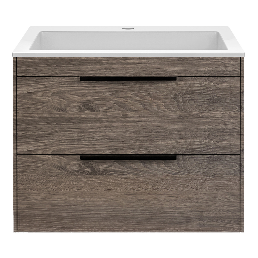 Тумба под раковину Vincea Chiara 2D 600 подвесная, 2 выкатных ящика soft-close, R.Oak